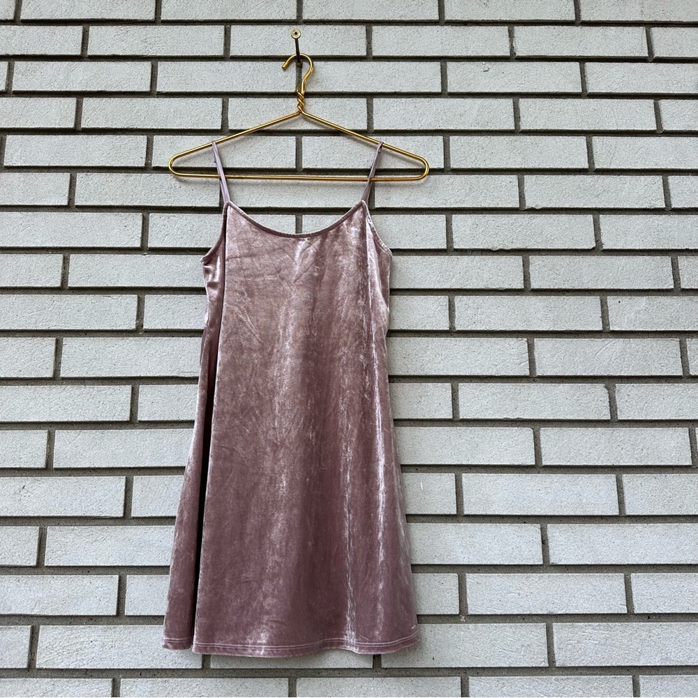 Teeze Me Pink Velvet Slip Mini Dress 90s Y2K Grunge Party Fairycore Size 5/6